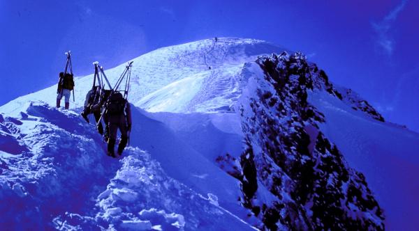 Aufstieg zum Mont Blanc, höchster Berg der Alpen 4.810m