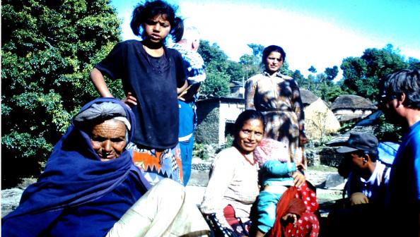 Eine Familie in Nepal