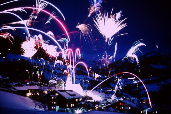 Neujahrsnacht Feuerwerk in Alpbach